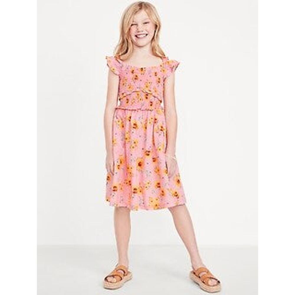 Old Navy Floral Flutter-Sleeve Smocked Fit and Flare Dress